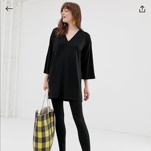 Monki knit jersey shirt in rib size large ASOS